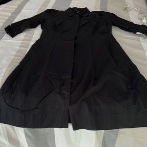 Talbots black cotton button up dress